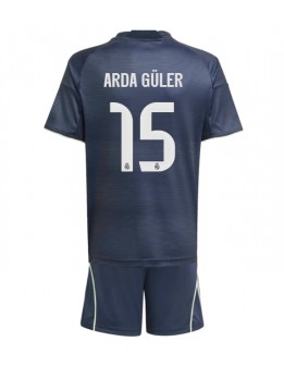 Billige Real Madrid Arda Guler #15 Bortedraktsett Barn 2025-26 Kortermet (+ Korte bukser)